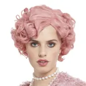 20-tals Flapper Pastellrosa Peruk - One size