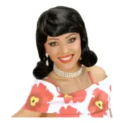 50-tals Flip Svart Peruk - One size