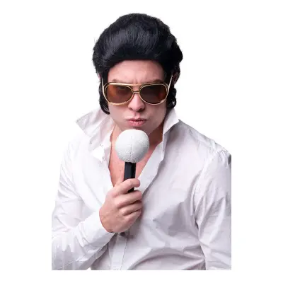 50-tals Stjärna Peruk Svart - One size