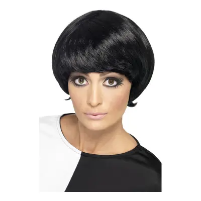 60-tals Kort Svart Peruk - One size