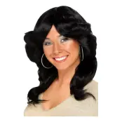 70-tals Flick Svart Peruk - One size