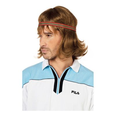 70-tals Tennisproffs Peruk med Pannband - One size