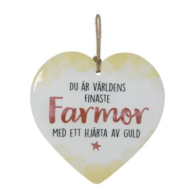 Dekorationshjärta Farmor