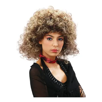 80-tals Lockig Dam Tvåtonad Peruk - One size