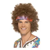 Afro med Pannband Peruk - One size