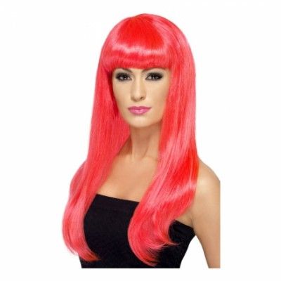 Babelicious Neonrosa Peruk - One size