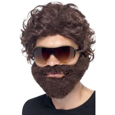 Bakfull kit Peruk Skägg&Solglasögon