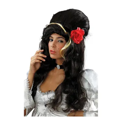 Beehive Peruk med Ros - One size