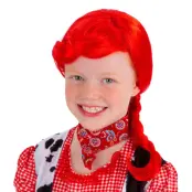 Cowgirl Röd Barn Peruk