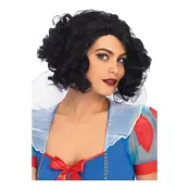 Curly Bob Svart Deluxe Peruk - One size