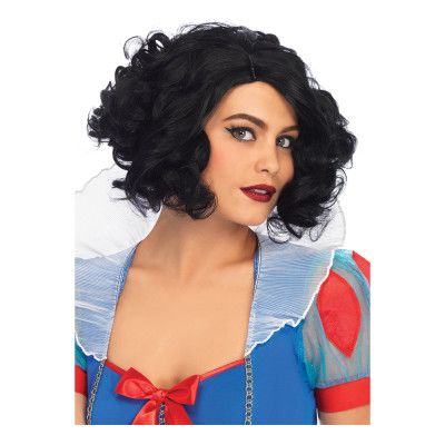 Curly Bob Svart Deluxe Peruk - One size