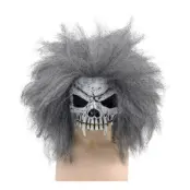 Dödskalle Halvmask med Hår - One size