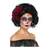 Day of the Dead Kort Svart Peruk - One size