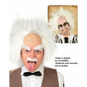 Einstein/Beetlejuice Baldcap med Peruk