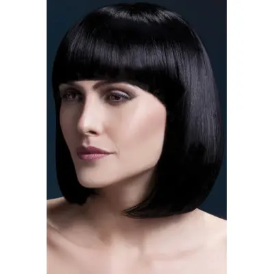 Elise Peruk Med Lugg Svart 33cm