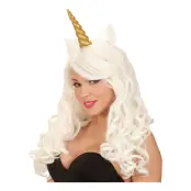 Enhörning Vit Peruk - One size