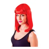 Flickperuk Röd - One size