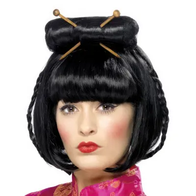 Geisha Svart Peruk - One size