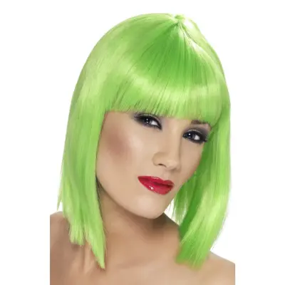 Glam Neongrön Peruk - One size