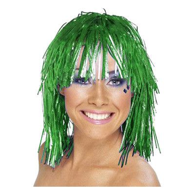 Glitterperuk Grön - One size