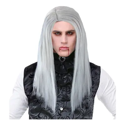 Grå Lång Vampyr Peruk - One size