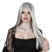 Häxa Silvergrå Peruk - One size