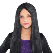 Häxa Svart Lång Peruk för Barn