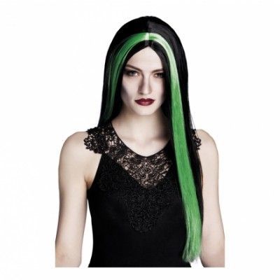 Häxa Svart/Grön Peruk