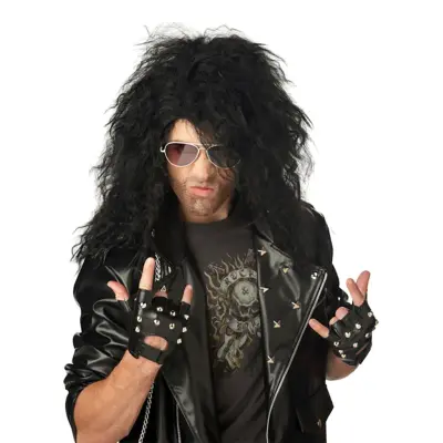 Heavy Metal Rockare Peruk Svart - One size