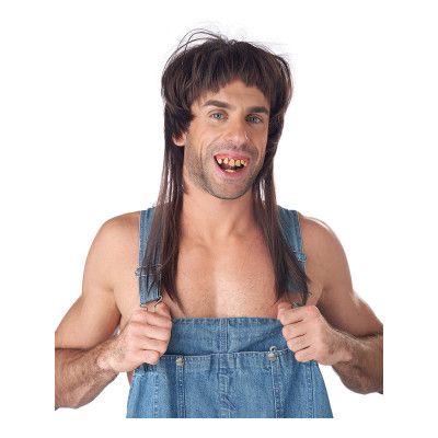 Hillbilly Rob Peruk med löständer - One size