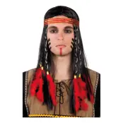 Indianhövding med Pannband Peruk - One size