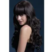 Isabelle Peruk Mjuka Lockar Mörkbrun 66cm