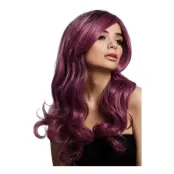 Khloe Plommonfärgad Tvåtonad Lång Peruk - One size