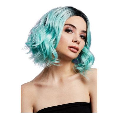 Kourtney Mint Kort Tvåtonad Peruk med Lockar - One size