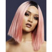 Kylie Deluxe Wig - Kan Styles! - Ljusrosa Peruk med Lång Bob-Frisyr