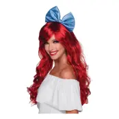 Lång Mörkröd Peruk med Lockar - One size