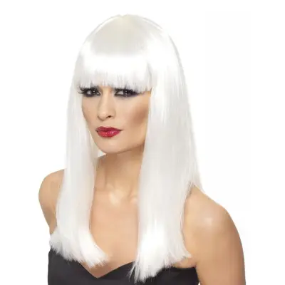 Lång Vit Peruk - One size