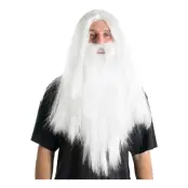 Lång Vit Trollkarl Perukset - One size