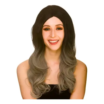 L.A Glamour Svart/Grå Peruk - One size