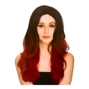 L.A Glamour Svart/Röd Peruk - One size