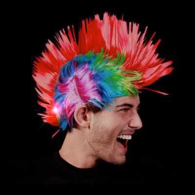 LED Mohawk Peruk - One size
