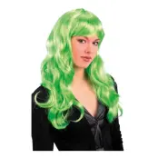 Lockig Peruk Grön - One size