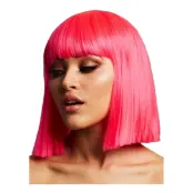 Lola Neonrosa Peruk med Lugg - One size