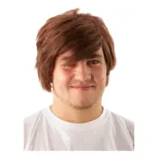 Manlig Brun Peruk - One size