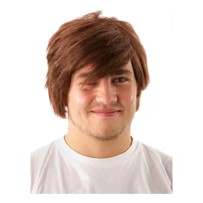 Manlig Brun Peruk - One size