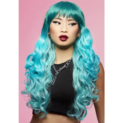 Mermaid™ Ombre Siren™ Peruk Turkos