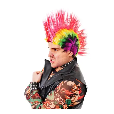 Mohikan Regnbågsfärgad Peruk - One size
