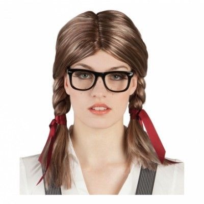 Nörd med Glasögon Peruk - One size