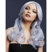 Nicole Deluxe Wig - Kan Styles! - Silver-Lila Peruk med Vågor