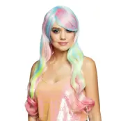 Pastell Lång Peruk - One size